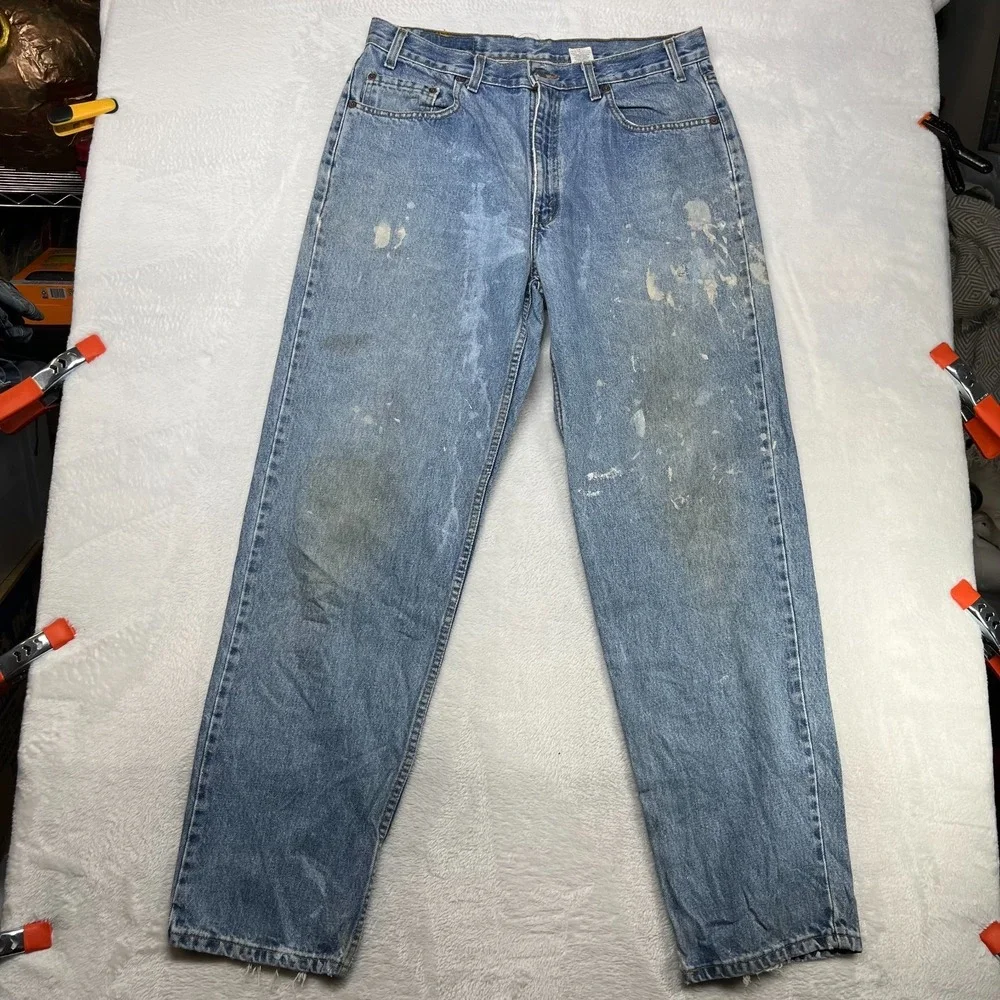 Vintage Levi's 550 Relaxed Fit Jeans Men's Blue Denim Straight Zip Fly - 34X33‎